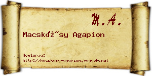 Macskásy Agapion névjegykártya